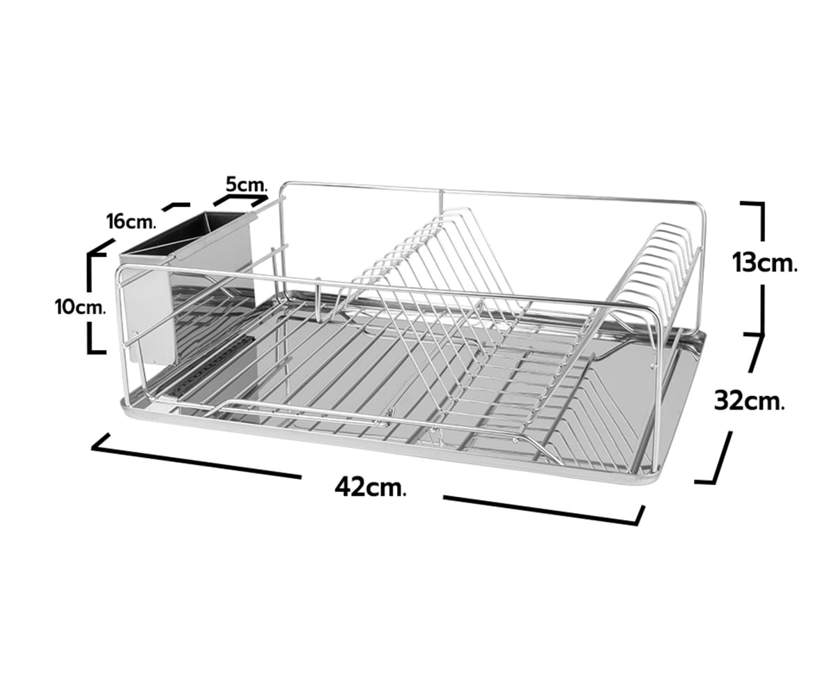 ชั้นคว่ำจานสเตนเลส RRS รุ่น A08 ขนาด 42X32X13 ซม._4